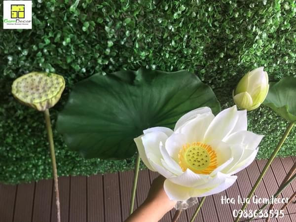 Hoa sen giả hoa lụa cao cấp đẹp bông sen giả đẹp