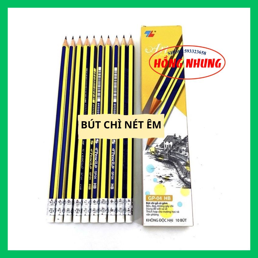 [ mỚI Combo 10 cây bút chì 2B, HB Thiên Long, nét đậm đẹp.