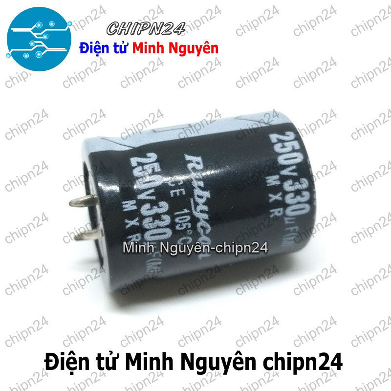 [1 con] (J11) Tụ hóa 330uF 250V Đen Rubycon (22x30mm) - HH006151