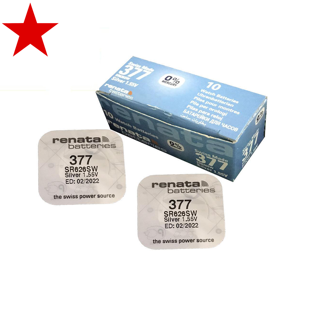 Combo 2 vỉ pin đồng hồ renata sr626sw . 1,55v. pin 377