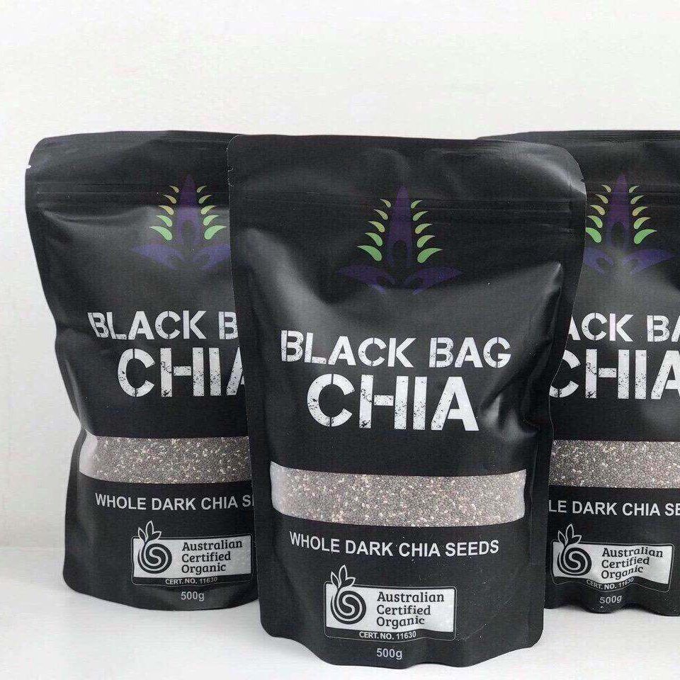 Black Chia Seeds 500g ft Black Bag Chia