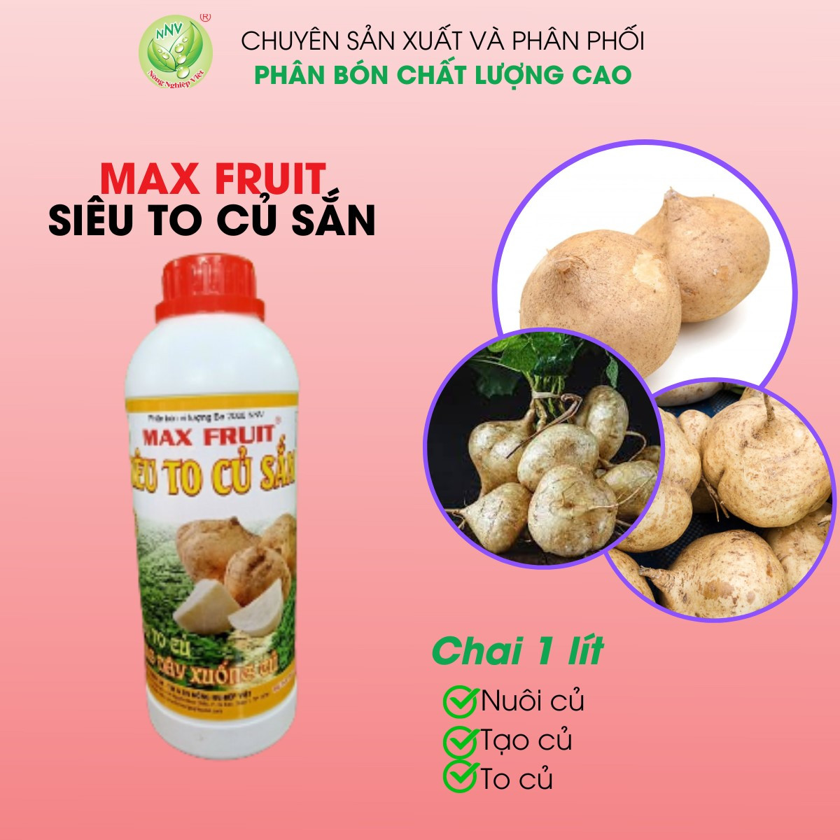 MAX FRUIT SIÊU TO CỦ SẮN 1 LÍT