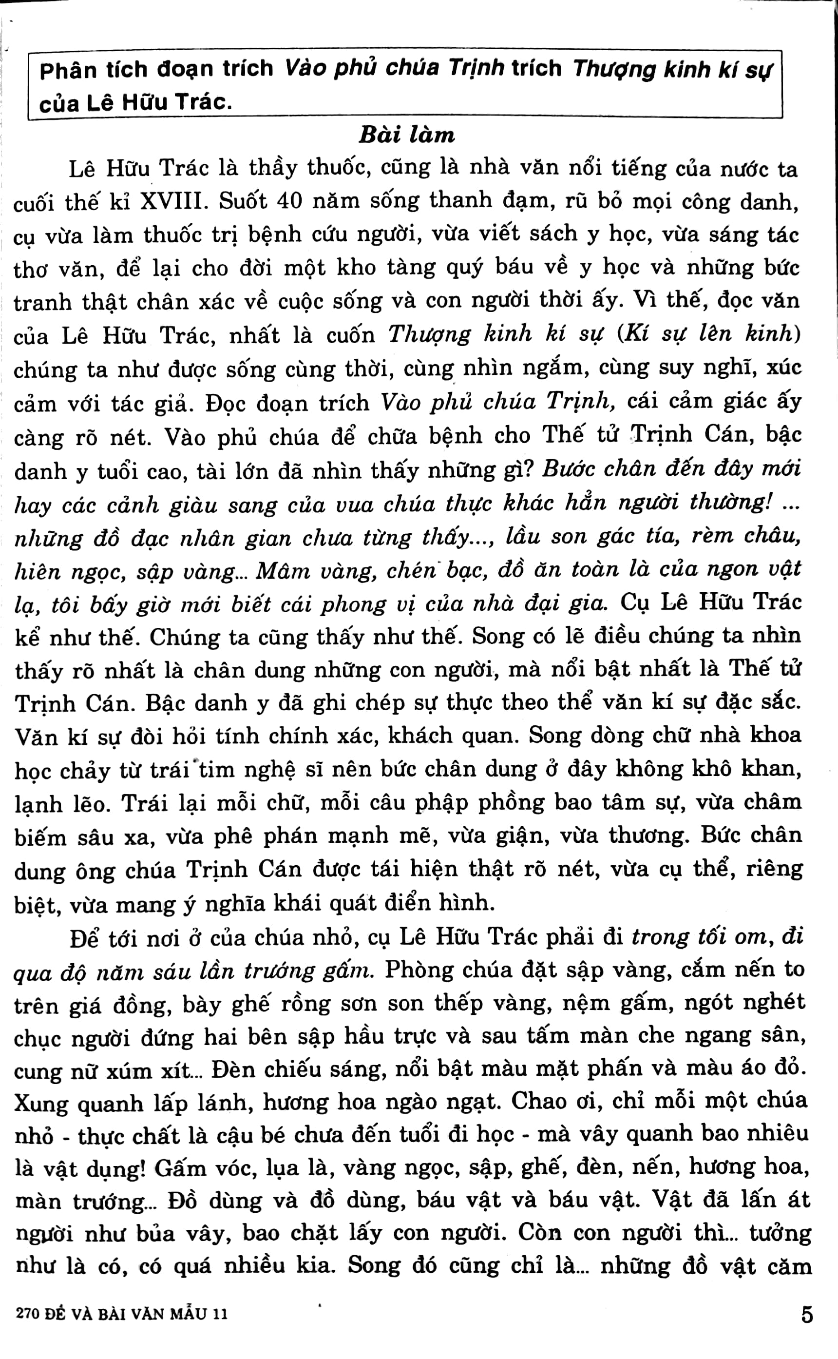 Fahasa - 270 Đề & Bài Văn Mẫu Lớp 11