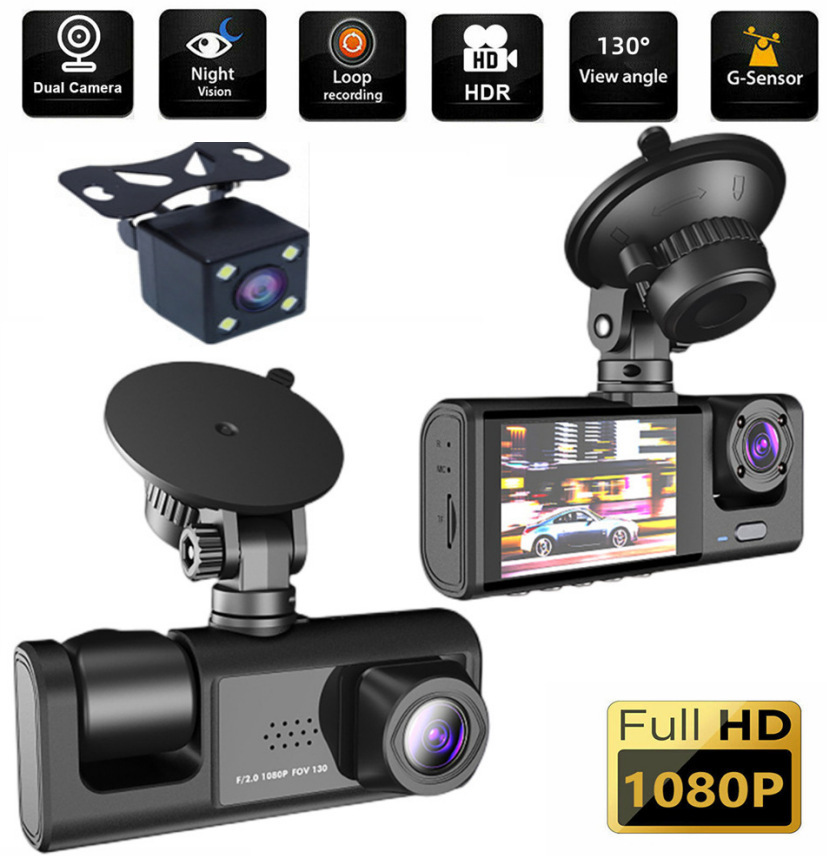 Camera hành trình 3 mắt Full HD 1080P.