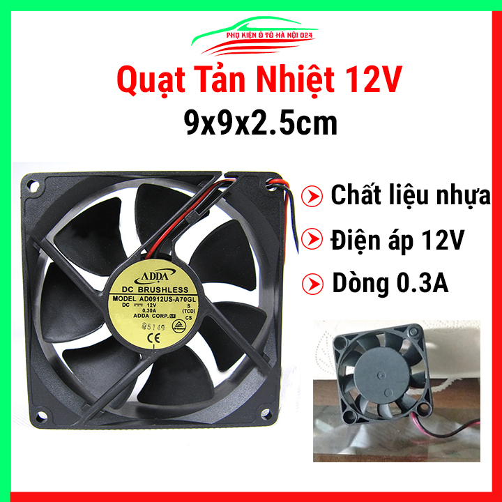 Quạt tản nhiệt Brushless 12V tốc độ cao 9x9x2.5cm hàng bãi