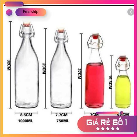 Chai Thủy Tinh Tròn 250ml Nắp Gài
