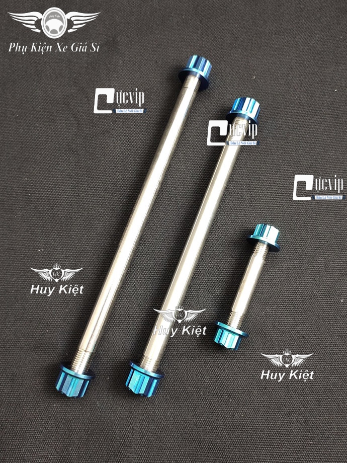 Cốt trục bánh xe trước sau và cốt trục phuộc giữa kèm tán titan thật gr5 cho exciter 150 ms4188