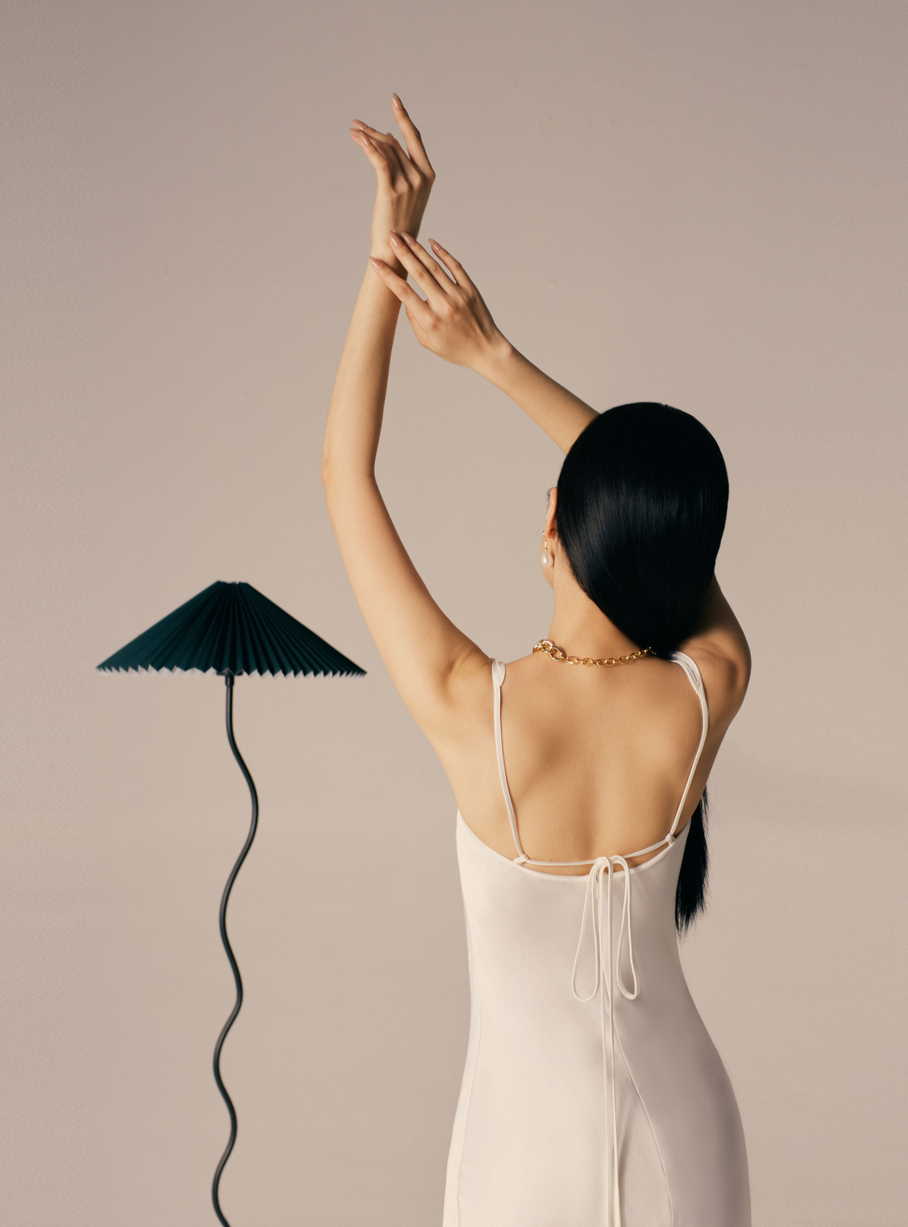 NUDIEYE - Đầm lụa dài đính đá Audrey Maxi Dress