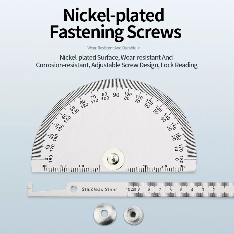 Thước đo góc 180 độ bằng thép không gỉ ( Made in Taiwan)