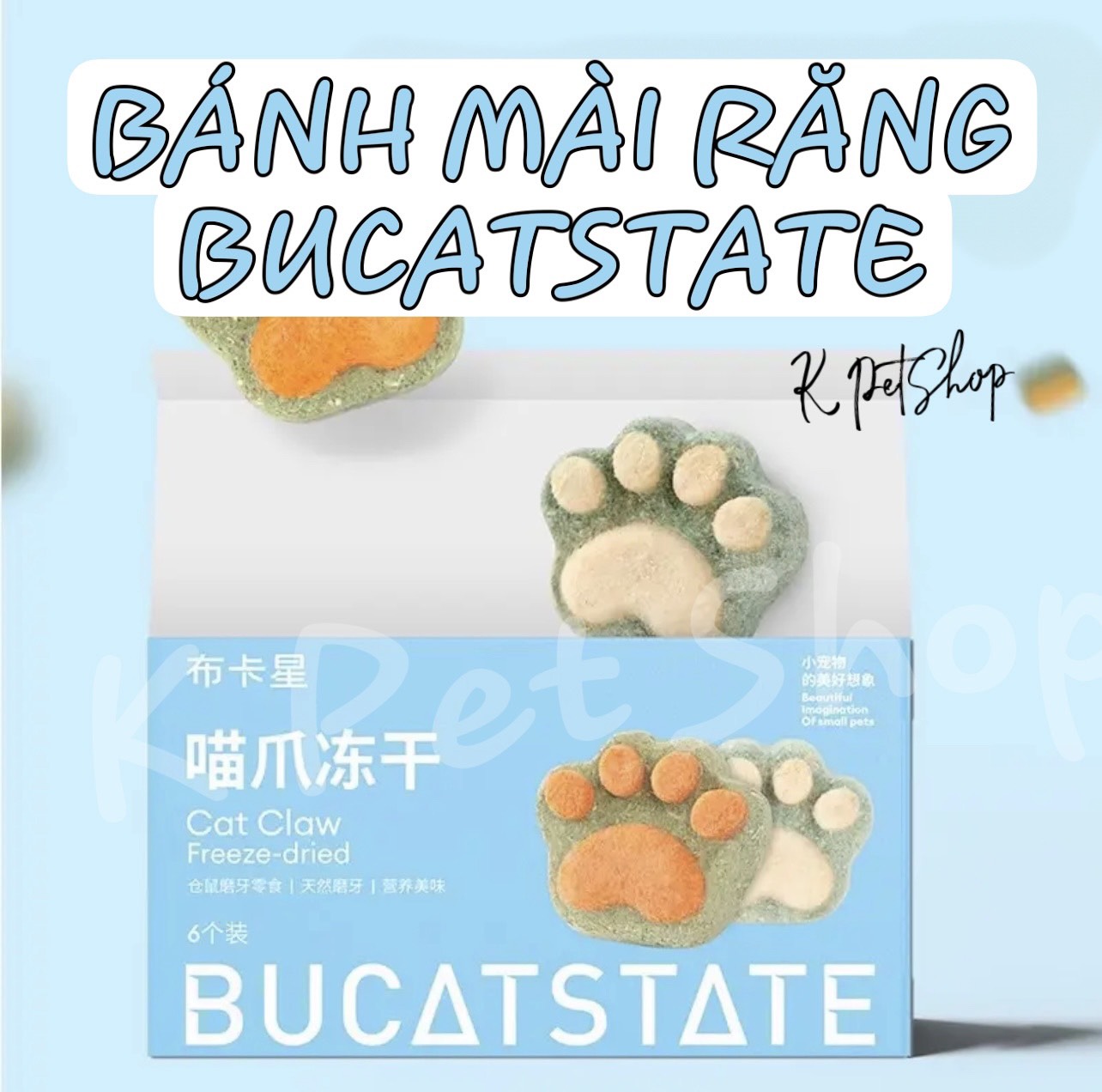 Bánh Mài Răng Hình Chân Mèo Hãng Bucatstate - Ăn Vặt cho hamster