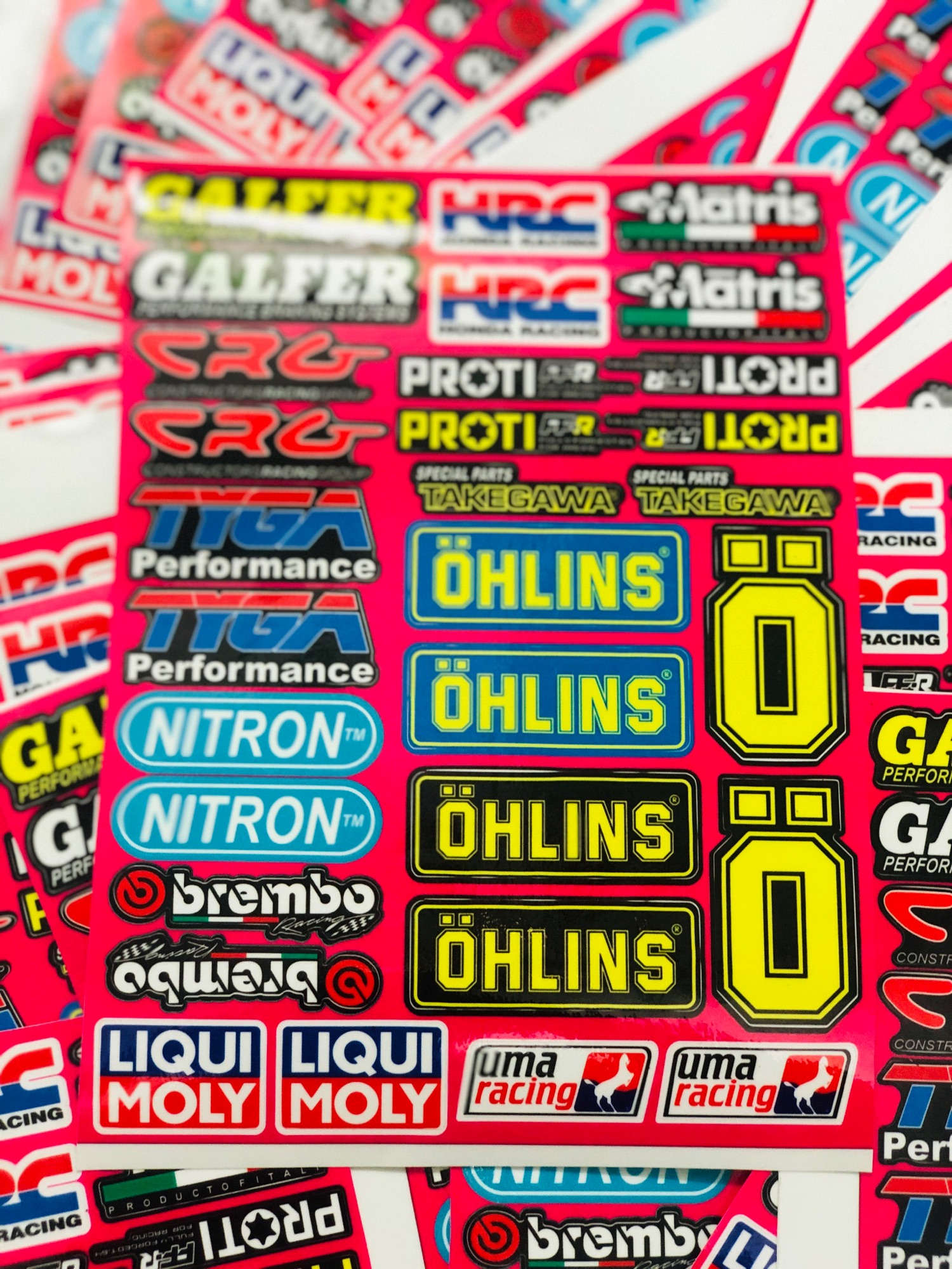 Logo combo tem decal giấy hồng kích thước A4