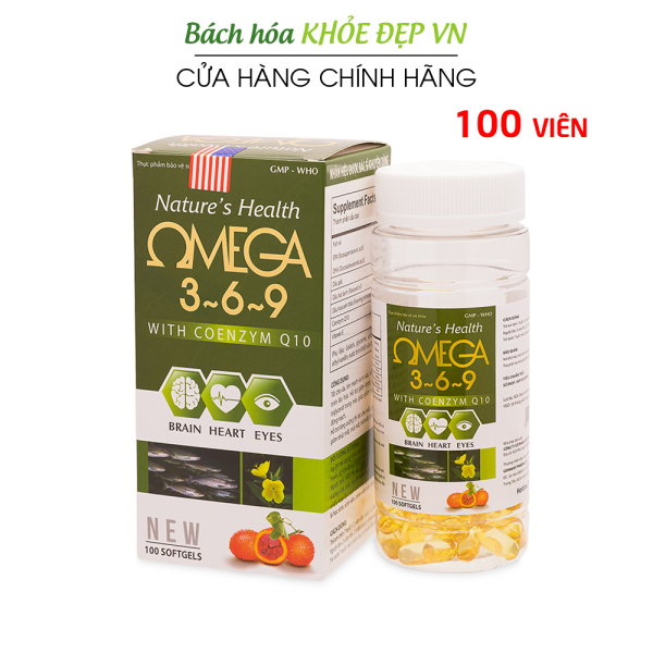 Viên uống dầu cá Omega 369, Dầu gấc, hoa anh thảo bổ não, sáng mắt, khỏe mạnh tim mạch - Hộp 100 viên giá rẻ