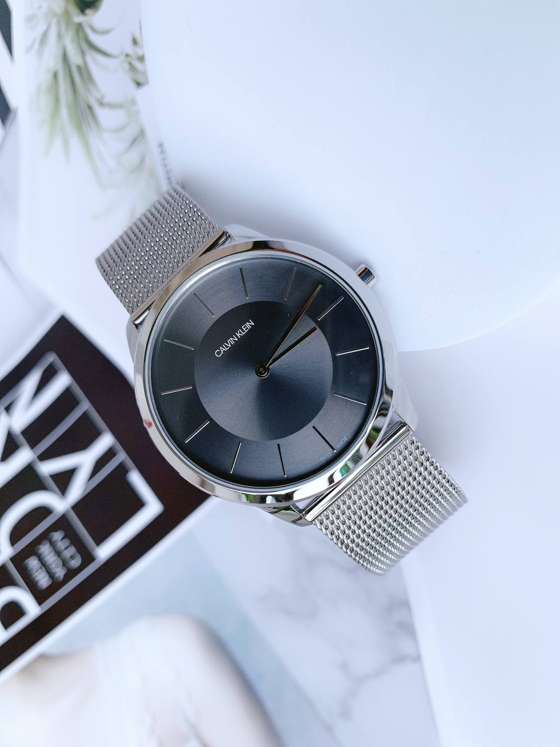 Đồng hồ Nam chính hãng Calvin Klein K3M2T124 Size 43,Mặt đen-Máy Pin Quartz
