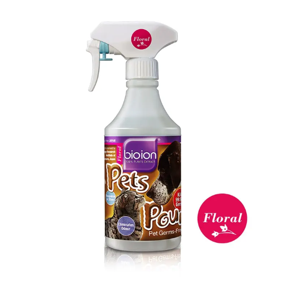 Xịt khử mùi chó mèo Bioion Pets Pounce 500ml khử trùng, khử mùi vệ sinh cho thú cưng hương FLORAL