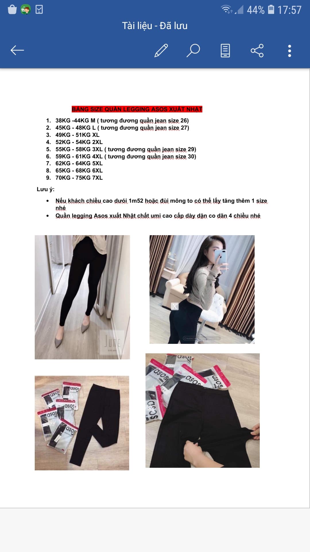 Quần Legging Asos loại 1