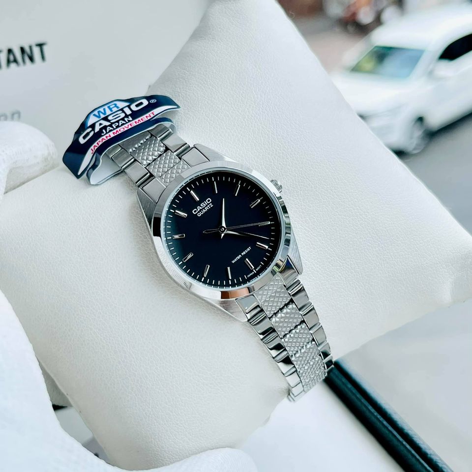 ĐỒNG HỒ NỮ CASIO LTP-1274D-1A MẶT ĐEN KIM LOẠI