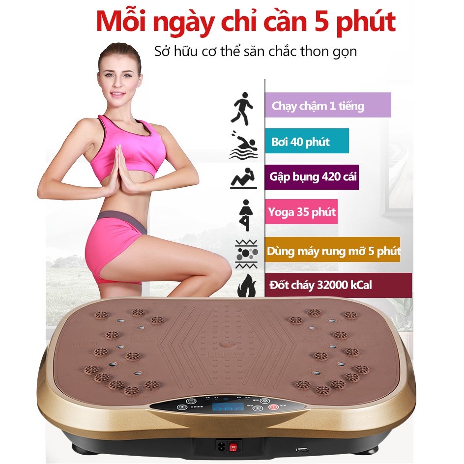 ( MẪU MỚI ) Máy Rung Lắc Giảm Mỡ Toàn Thân, Máy Tập Gym Rung Lắc Giảm Cân, Máy Massage Toàn Thân Body Giảm Béo tại nhà, Thiết Bị Giảm Cân, Máy Rung Toàn Thân.