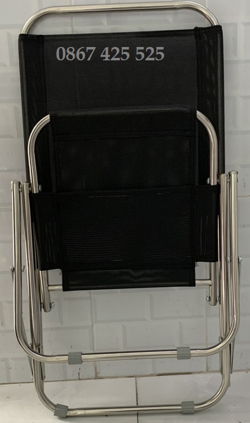 Ghế xếp inox lưới đen DP09