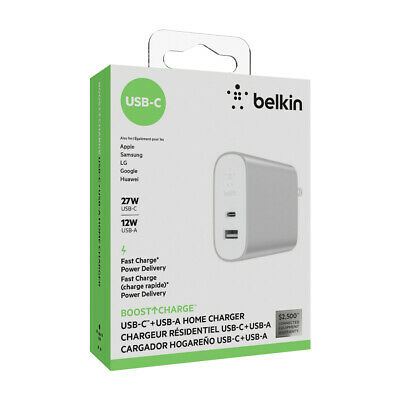 [HCM]Củ sạc Belkin Boost Charge 27W USB-C + 12W USB-A - Hàng nhập khẩu