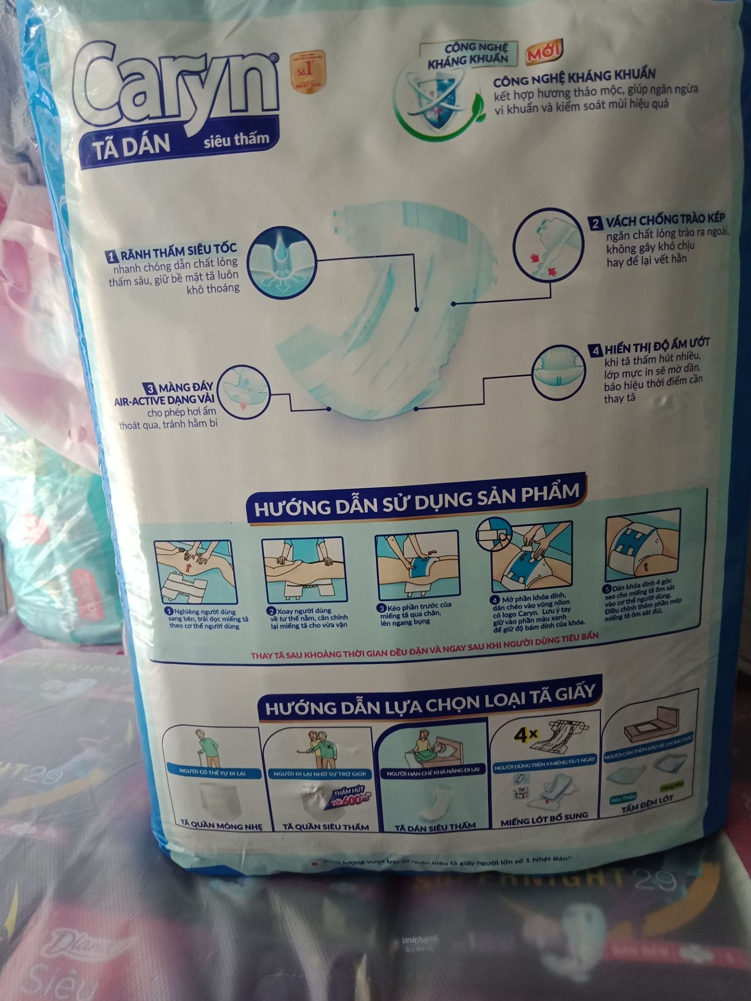 Tã dán người lớn Caryn M10, L10, XL10