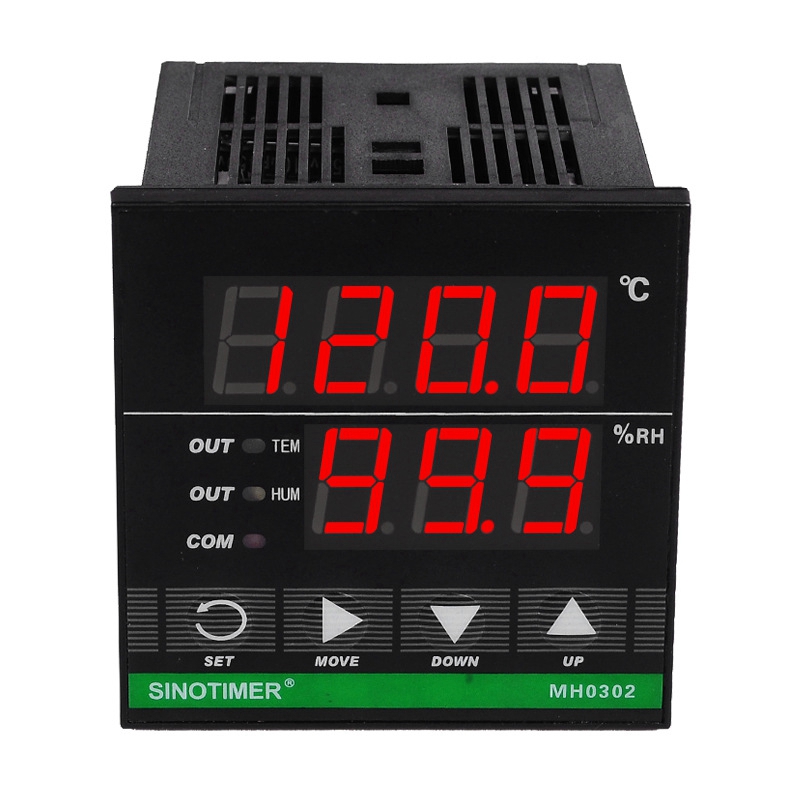 SINOTIMER Temperature Humidity Controller, MH0302 Panel Mounted Digital Temperature and Humidity Controller Sensor