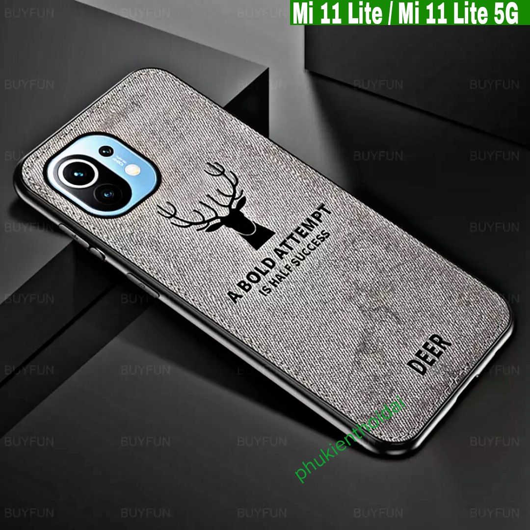 Ốp lưng Xiaomi Mi 11 Lite / 11 Lite 5G vải đầu hươu thời trang