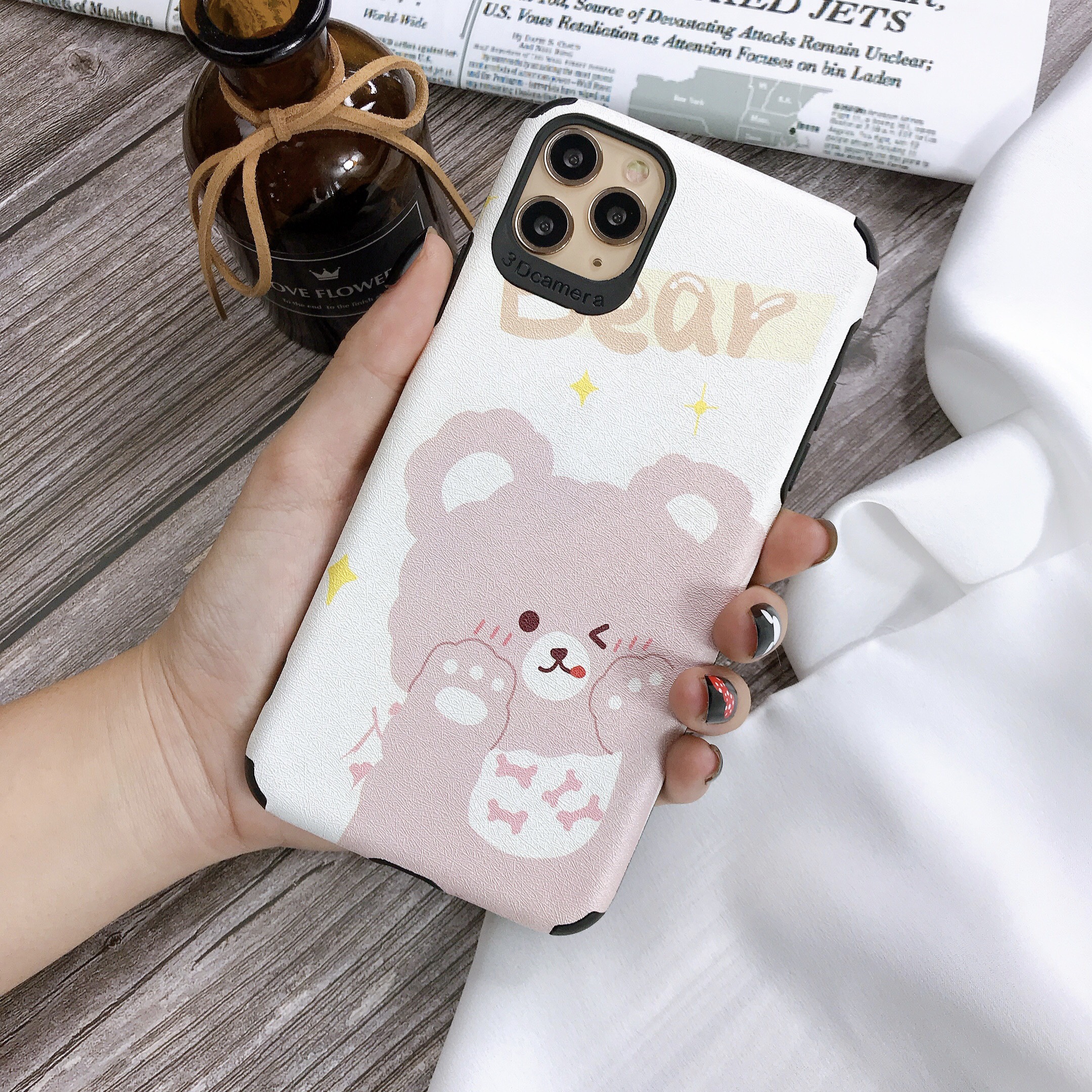 Ốp Lưng Da IMD Cute Bear