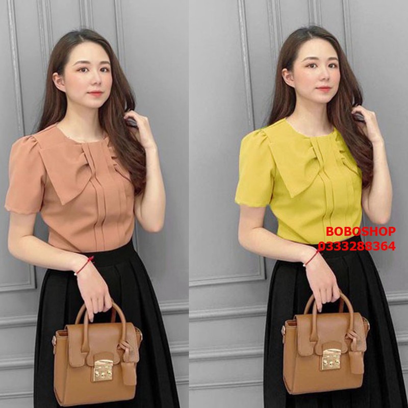[HCM]ÁO KIỂU PHỐI NƠ SIÊU XINH