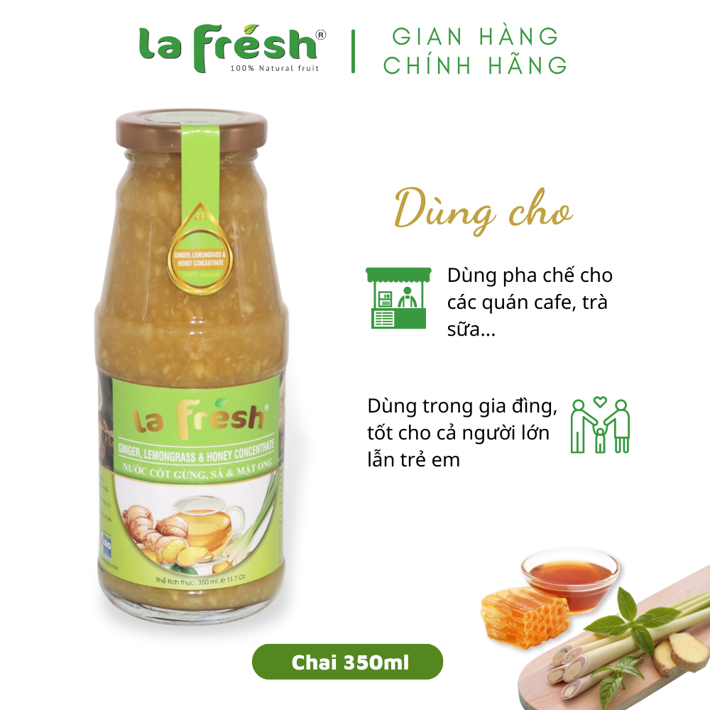 [HCM]Nước cốt Gừng Sả Mật Ong Lafresh Đà Lạt 350ml