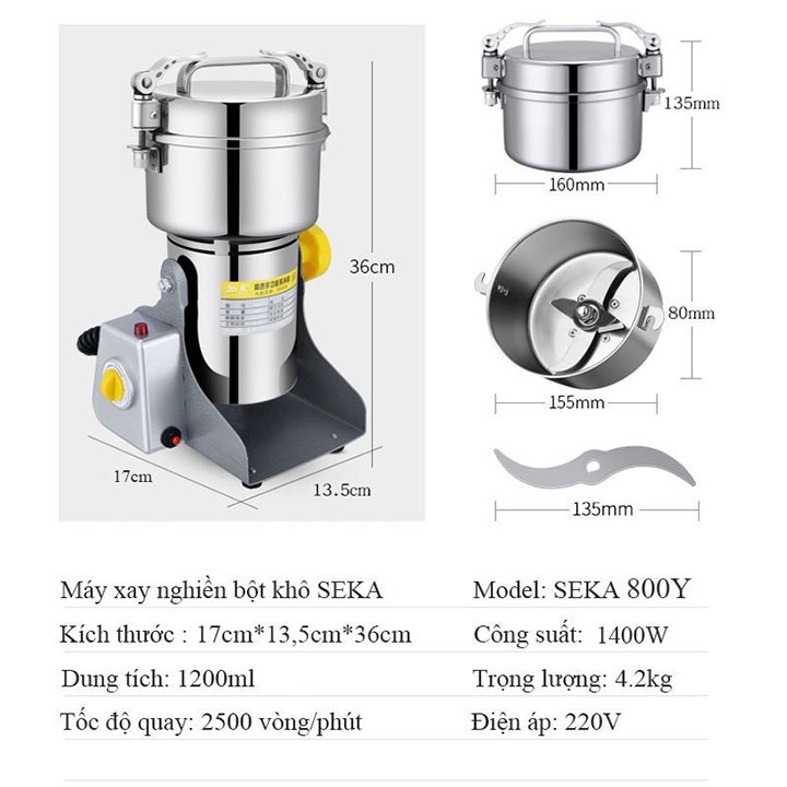 Máy Nghiền, Máy Xay Bột Khô Đa Năng Siêu Mịn