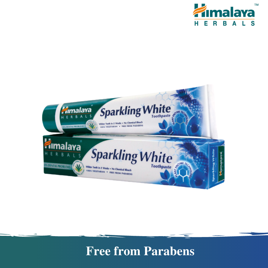 Kem đánh răng thảo mộc giúp làm trắng răng Himalaya Sparkling White Toothpaste 100g