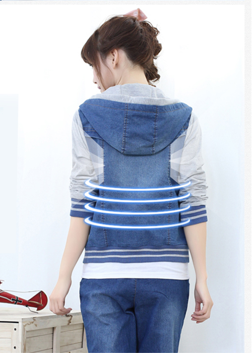 Áo khoác jean denim có nón cổ