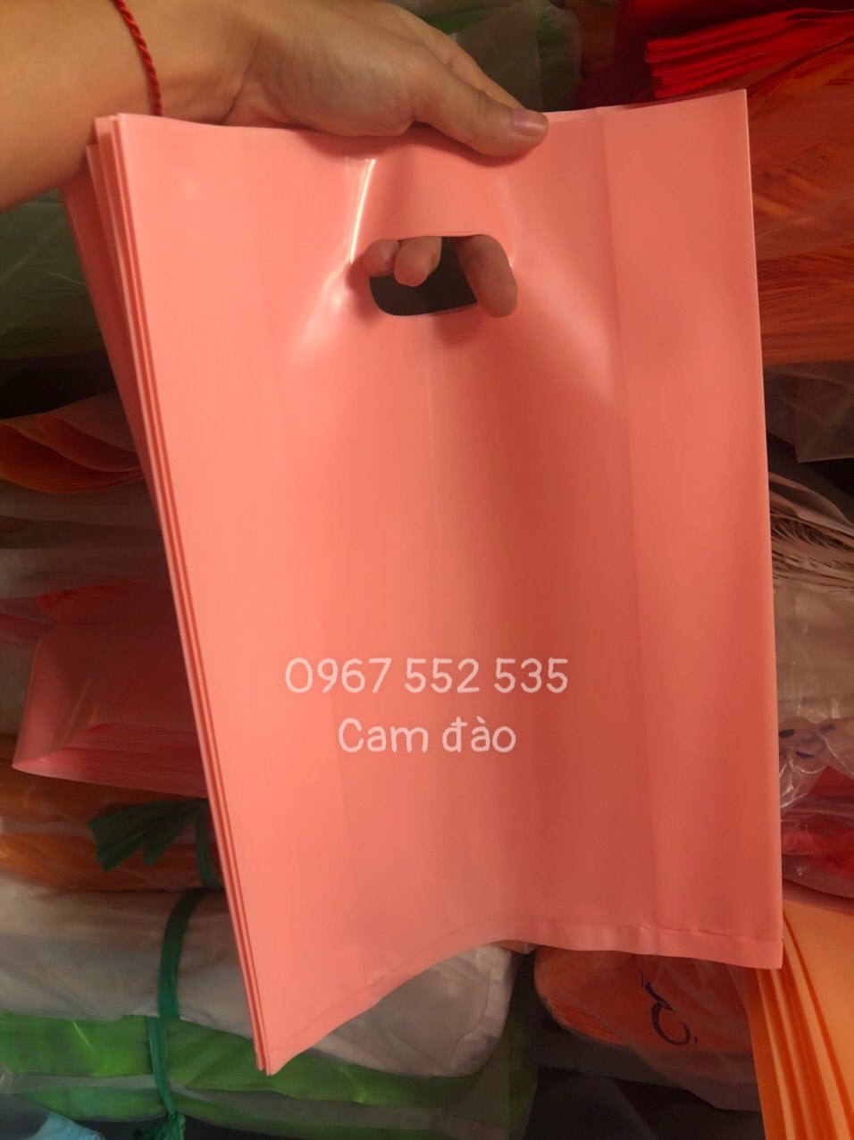 {1kg/size} - túi nilon Pe bóng dẽo MÀU CAM ĐÀO