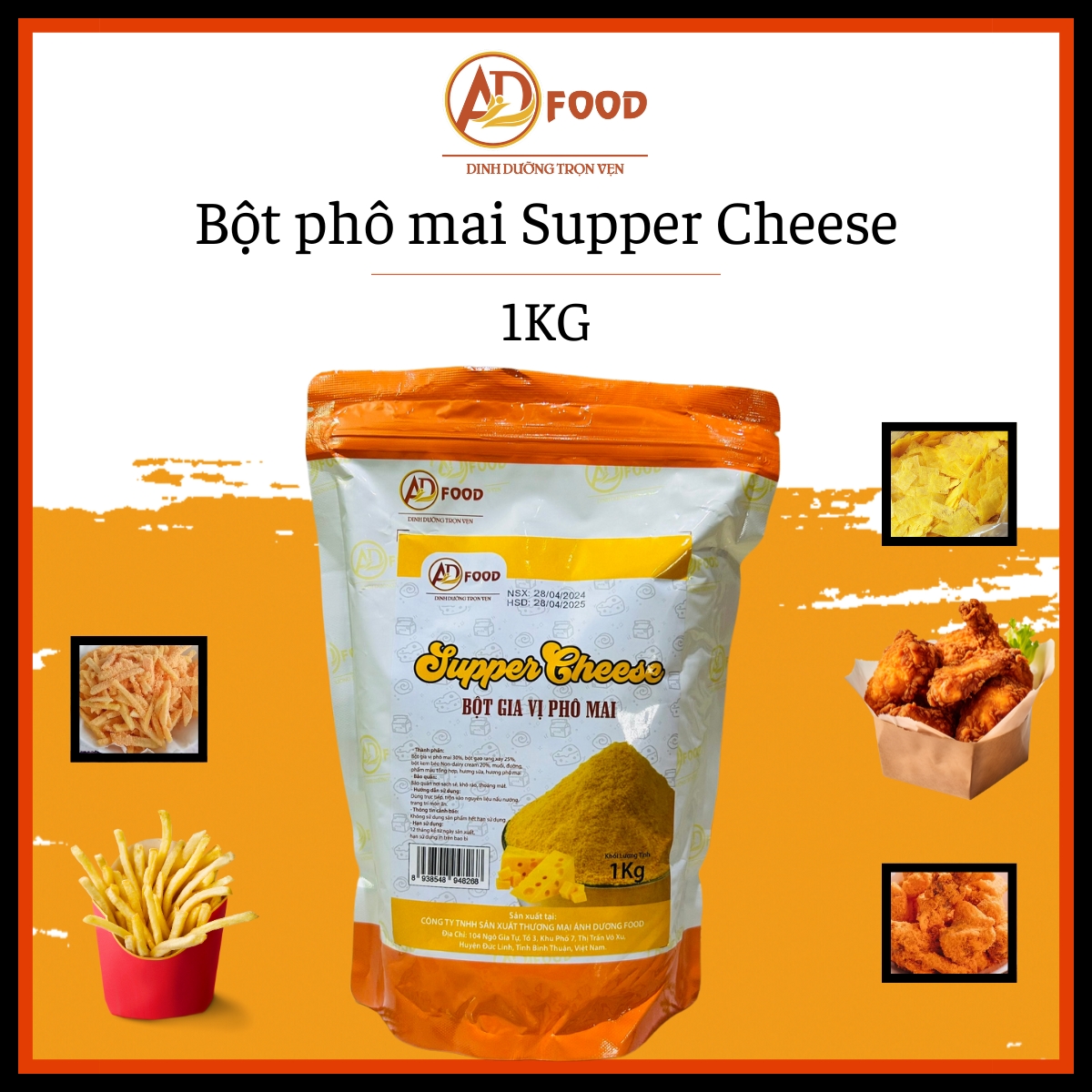 1kg bột phô mai lắc supper vàng