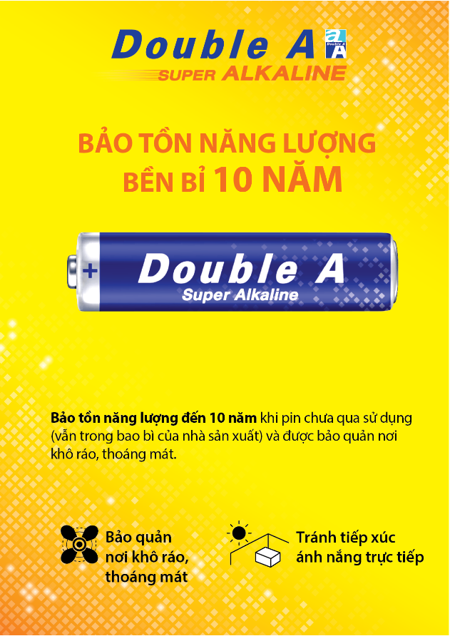 Vỉ 2 viên pin AA Double A Super Alkaline