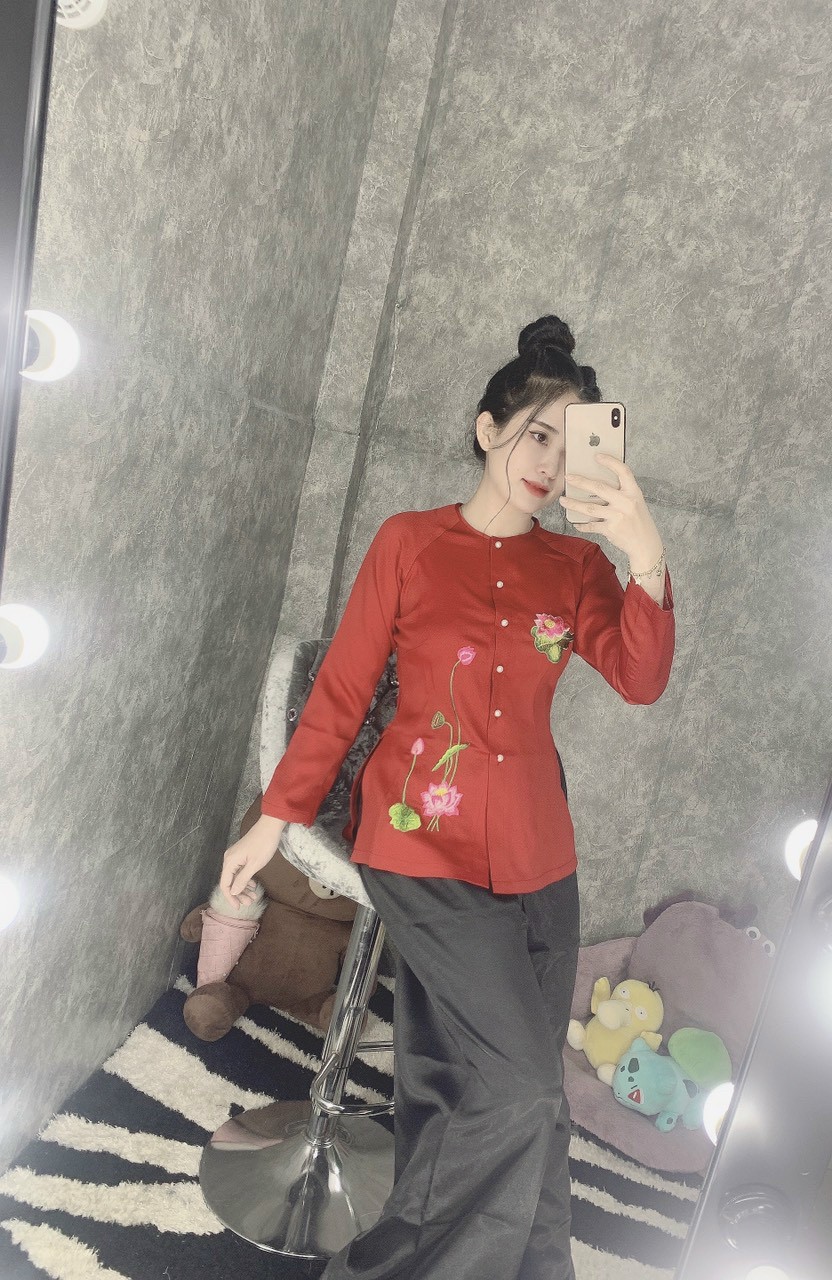 BÀ BA LỤA THÊU SEN ĐỒ LAM ĐI CHÙA ĐỒ THỜI TRANG