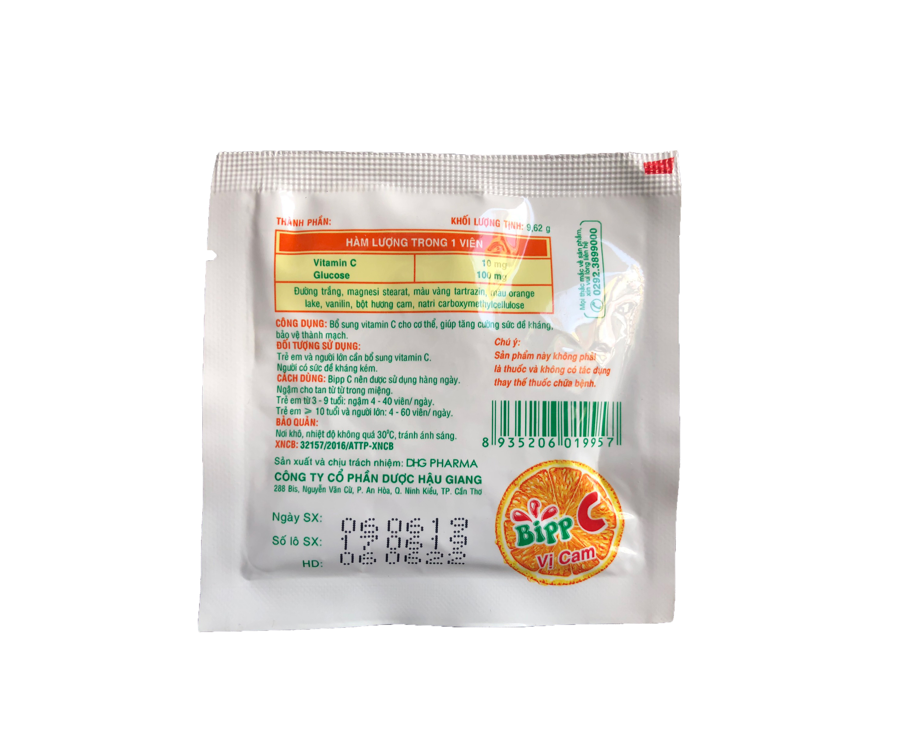 3 Gói Kẹo ngậm Bipp C (Gói 10 Viên)
