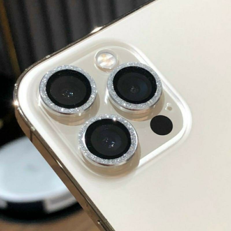 Bộ 3 miếng dán mắt camera Kuzoom Bạc nhũ cho iPhone 12 Pro ( 3 camera )