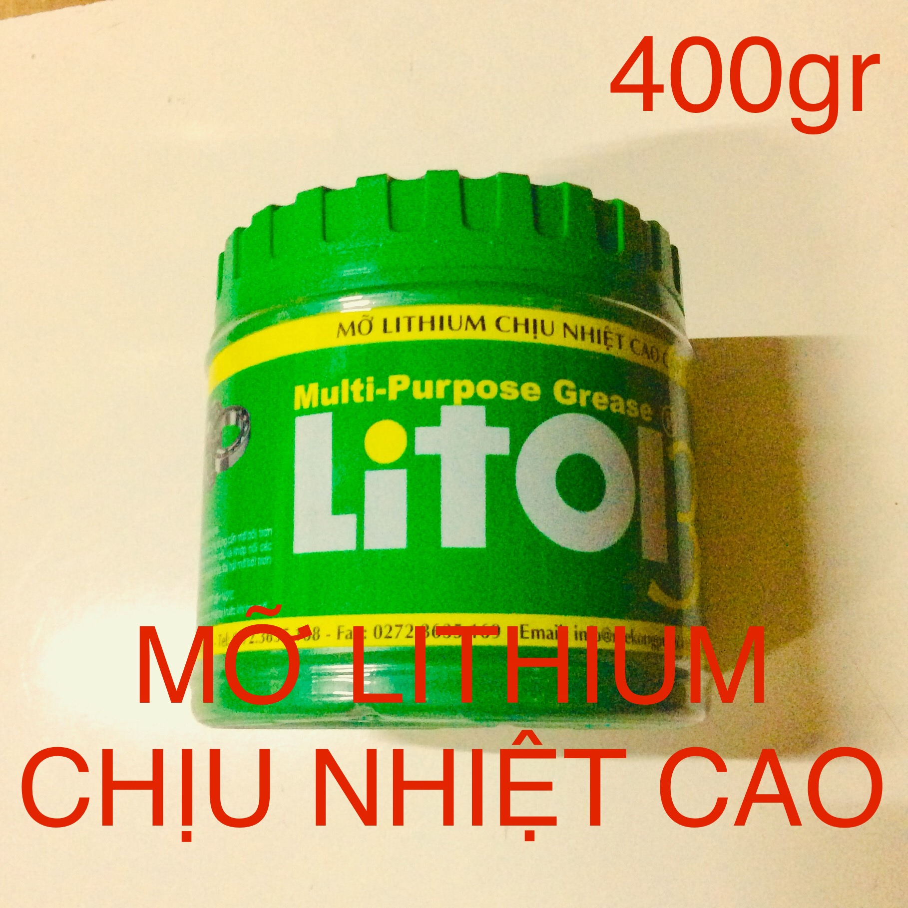 Mỡ chịu nhiệt Lithium cao cấp hộp 400g