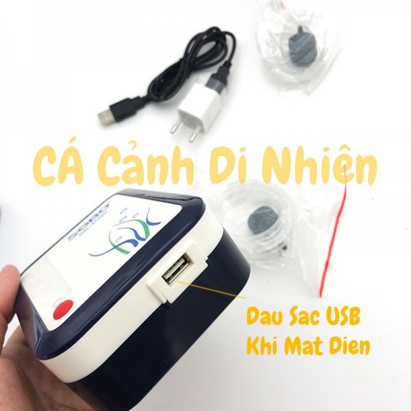 Máy oxy TÍCH ĐIỆN 2 vòi SOBO SB 4000 cho hồ cá