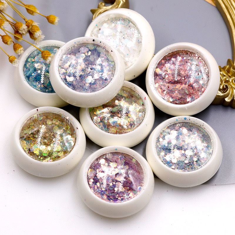 Set nhũ vảy cá 8 màu 9D siêu sáng trang trí móng tay - Set nhũ trang trí Nail