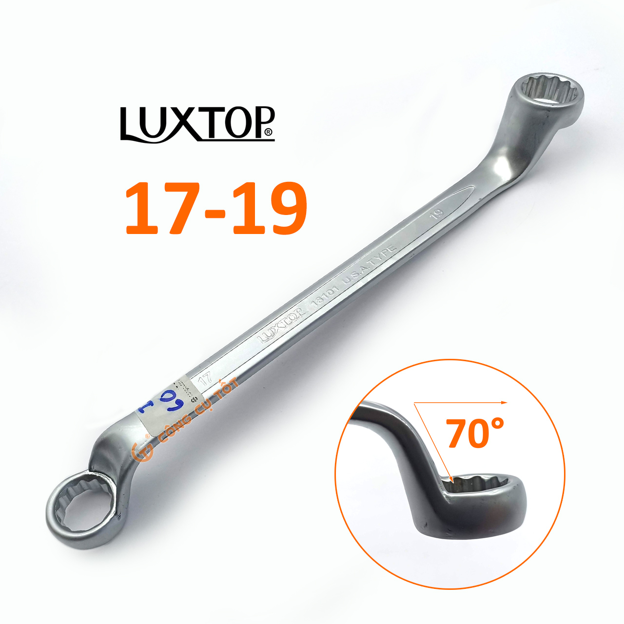 Cờ lê 2 đầu vòng luxtop 17-19mm