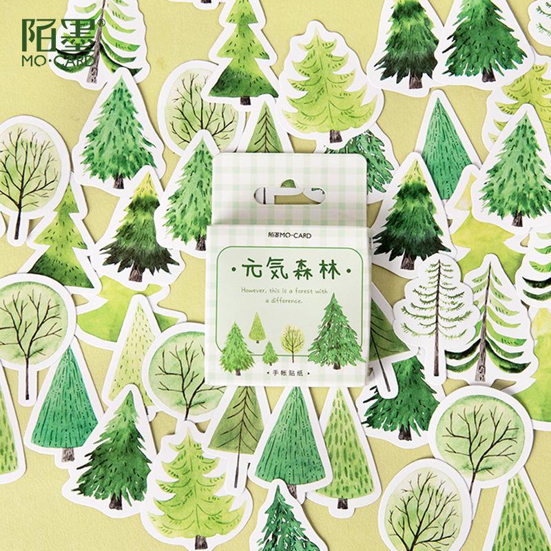 [HCM]Hộp 45 sticker Cây Rừng trang trí planner scrapbook