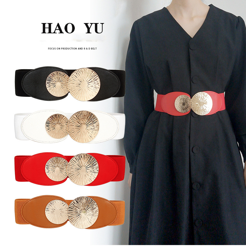 Thắt lưng nữ dây nịt đai váy co giãn bản to 7cm