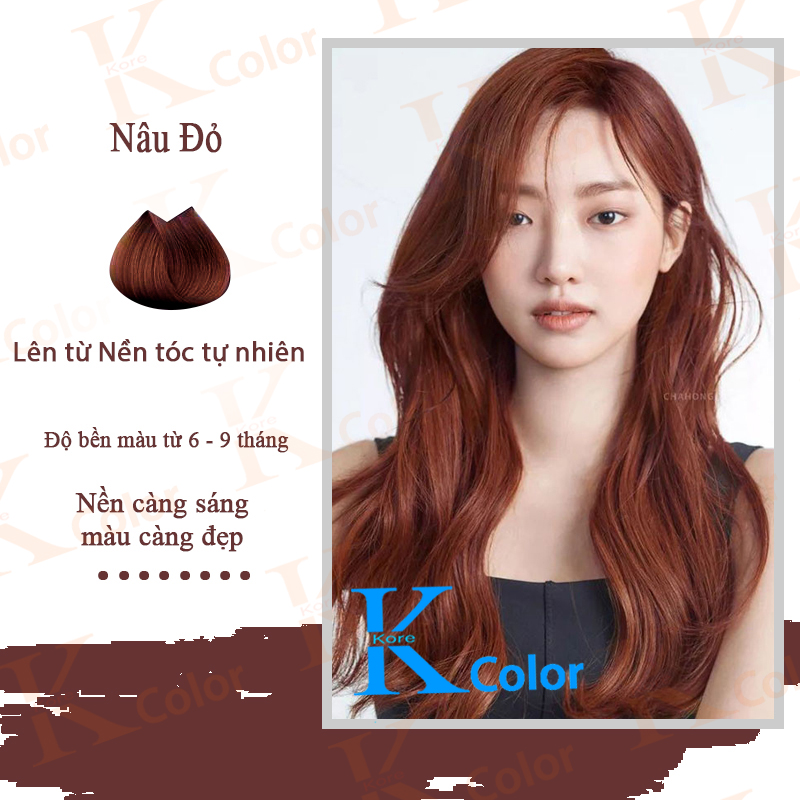 Thuốc nhuộm tóc màu NÂU ĐỎ Kcolor