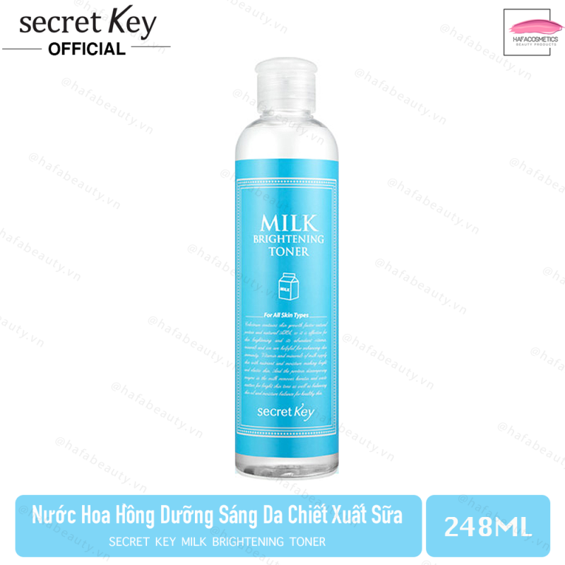 Nước hoa hồng chiết xuất sữa tươi dưỡng trắng sáng da Secret Key Milk Brightening Toner 248ml giá rẻ
