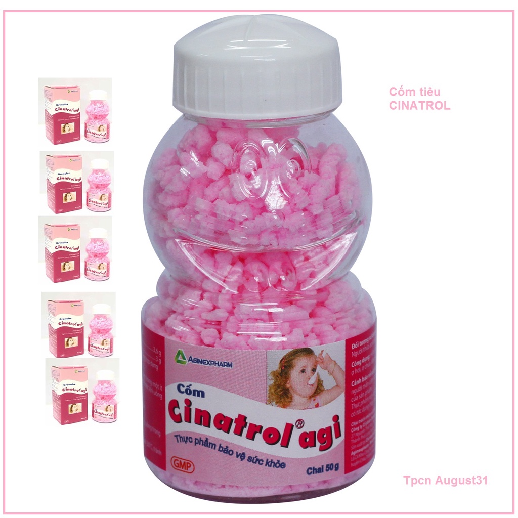 Cốm Tiêu Cinatrol Agi Chai 80Gam Màu Trắng Và Hồng