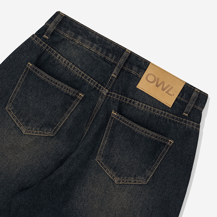 Quần jean nữ Owlbrand Wide/Xanh dirty