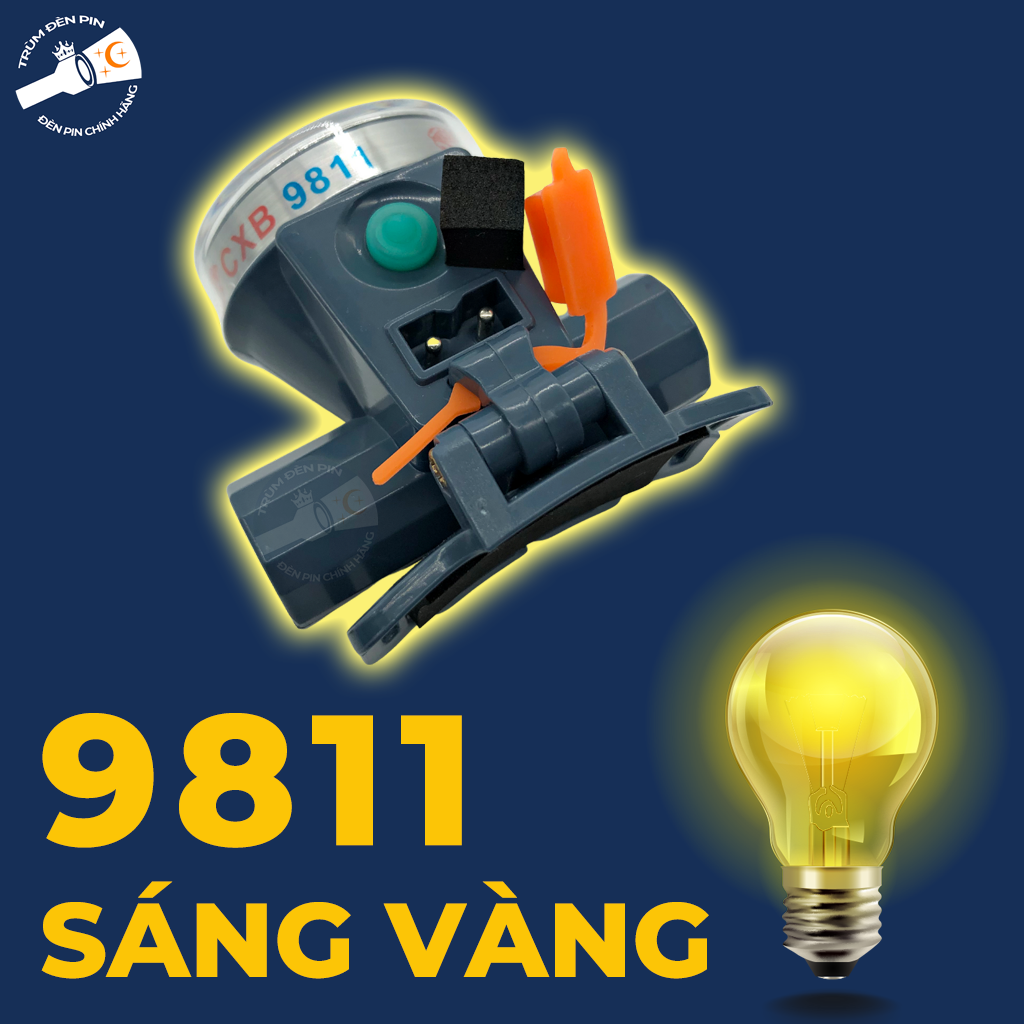Đèn đeo đầu siêu sáng 100W CXB 9811 LED đèn pin đội đầu chiếu xa chống nước ánh sáng Vàng và Trắng