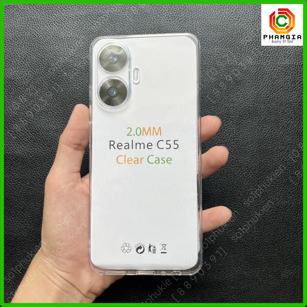 Ốp lưng Realme C55 dẻo đen và dẻo trong suốt, chống sốc bảo vệ camera bền đẹp